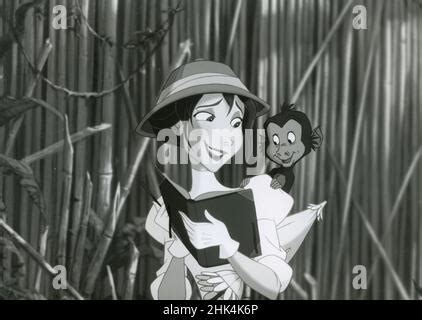 Scene from the animation film Tarzan with Tarzan and Jane, USA 1999 ...