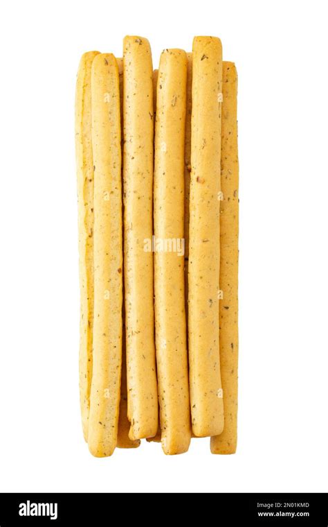 Grissini Sticks Traditional Italian Breadsticks Isolated On White