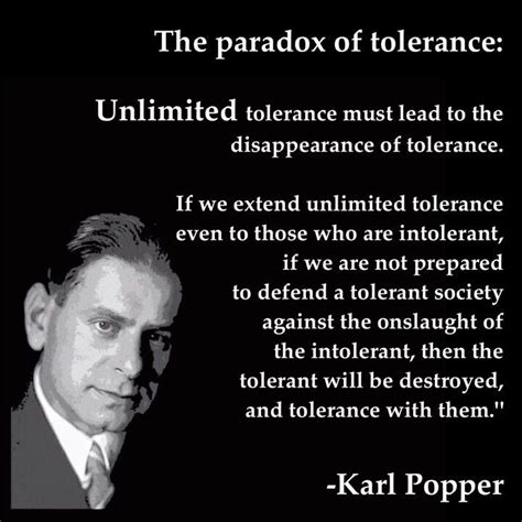 The Paradox Of Tolerance Atheist Quotes Karl Popper Life Philosophy