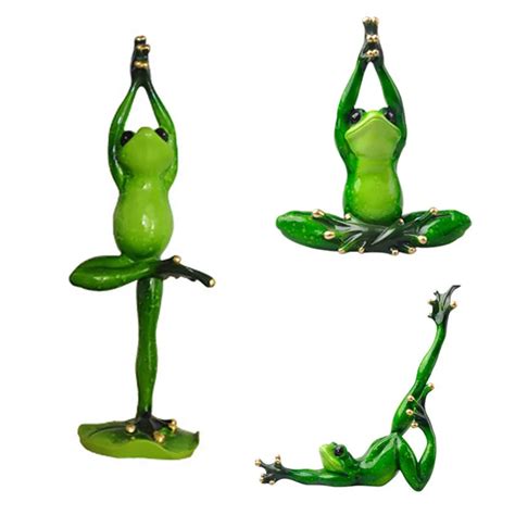 Resin Yoga Frog Figurines Miniature Frog Figurines Decoration Modern