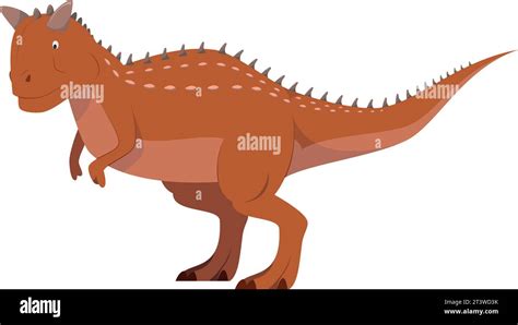 Carnotaurus Vector Illustration Isolated In White Background Dinosaurs