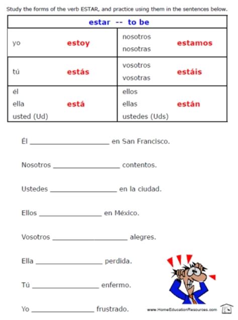 Ser And Estar Worksheet Practice