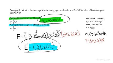 How To Calculate The Average Kinetic Energy Of Molecules In Gas At A