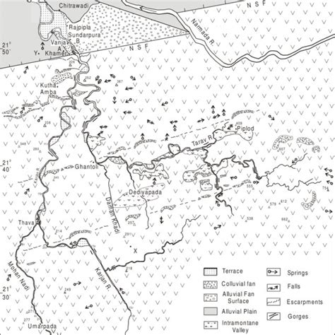 Geomorphic Map Of The Study Area Showing The Various Tectonic