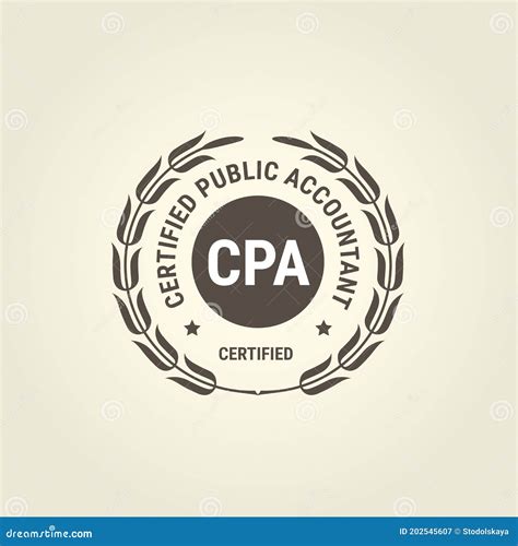 Certified Public Accountant Emblem Cpa Bookkeeper Stamp Accounting