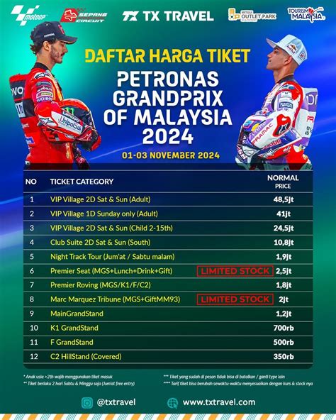 Promo Tiket Day Pass Petronas Grandprix Of Malaysia Motogp Sepang