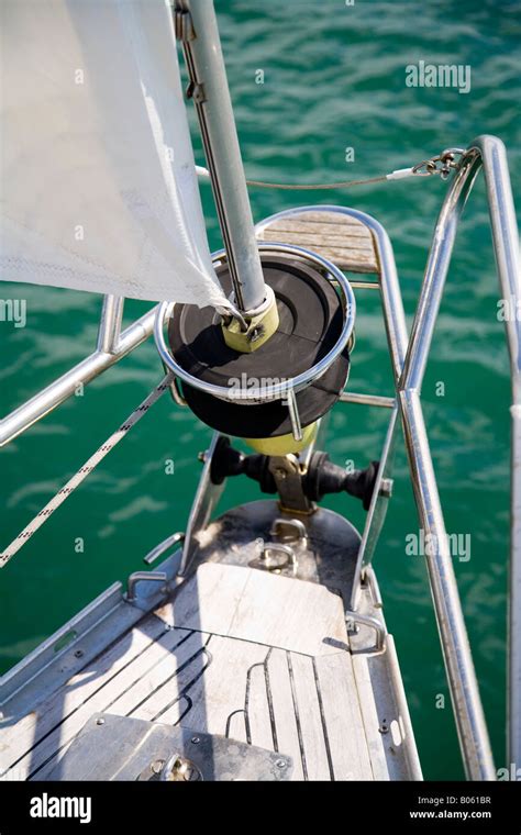 Bow Of Sailing Yacht Stock Photo Alamy