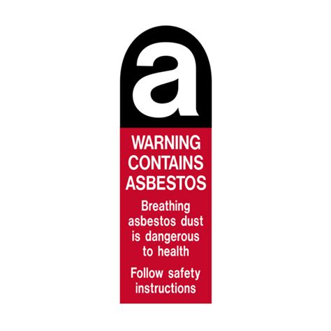 Asbestos Sign A Warning Contains Asbestos 200mm H X 100mm W