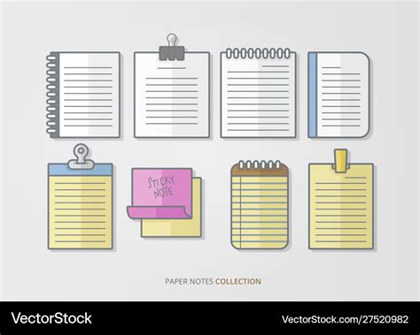 Paper notes design set Royalty Free Vector Image