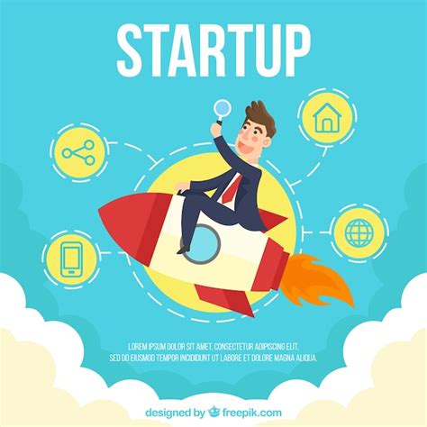 Concepto De Start Up Con Cohete Vector Gratis