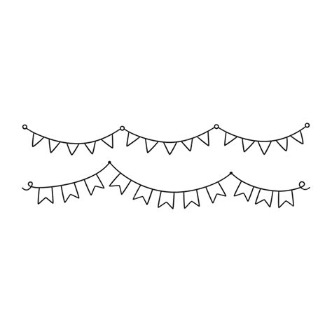 Hand Drawn Bunting Vector Design Images Set Of Hand Drawn Holiday