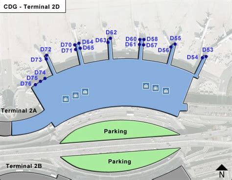 Paris De Gaulle Airport Cdg Terminal 2d Map