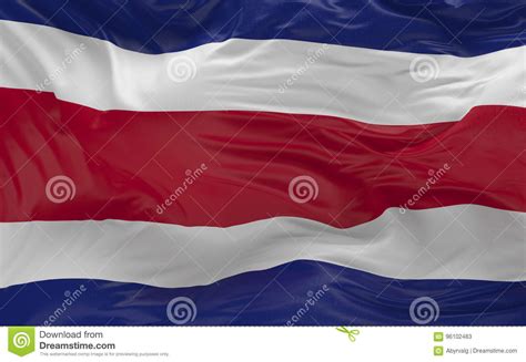 Flag Of The Costa Rica Waving In The Wind D Render Stock Illustration