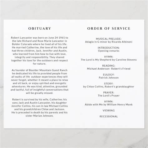 Funeral Order Of Service Elegant Memorial Program Lds