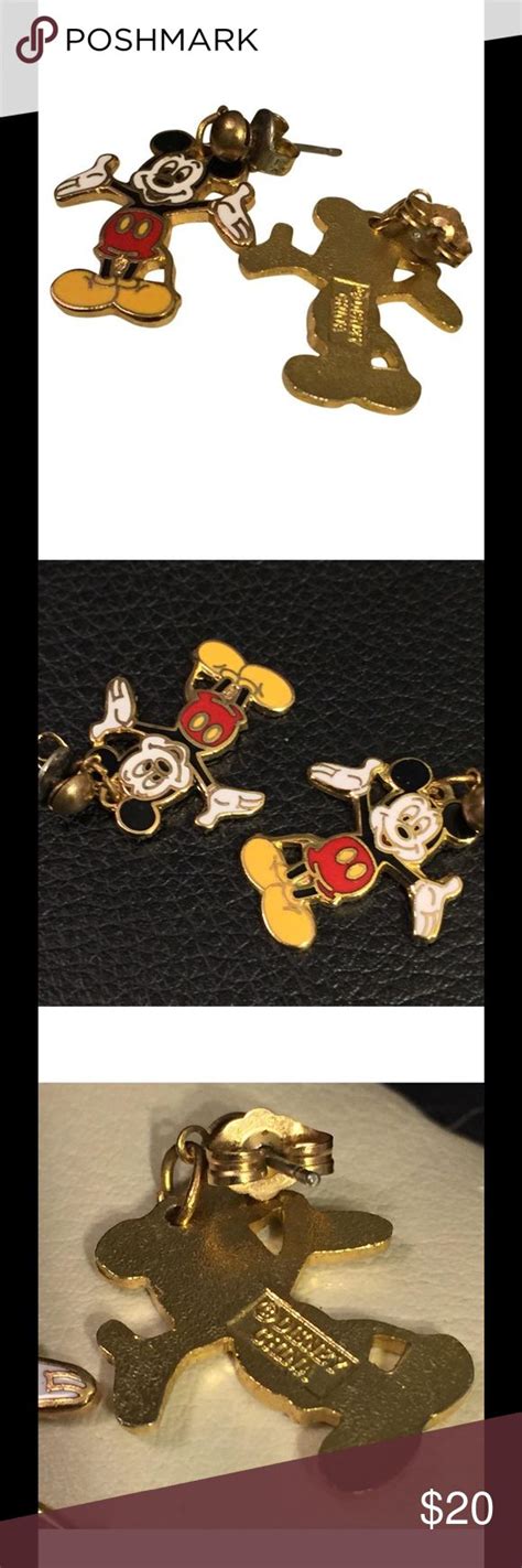 Cloisonné Mickey Mouse waving earring studs Stud earrings Disney