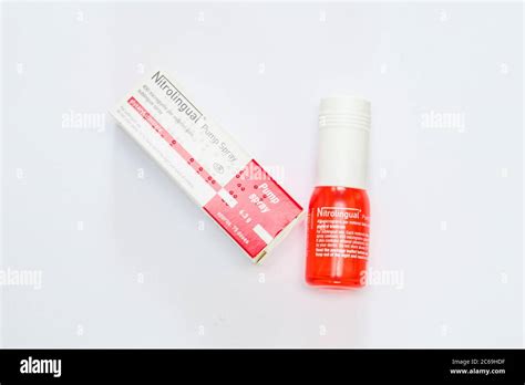 Glyceryl Trinitrate tablets and spray for Angina Stock Photo - Alamy