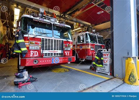 FDNY Fire Truck Parked in the Fire Station Editorial Stock Image ...