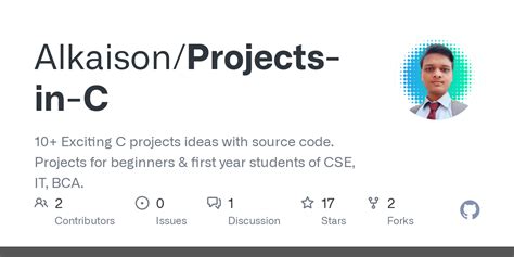 Github Alkaison Projects In C Exciting C Projects Ideas With