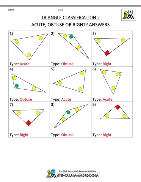 Triangles Geometry Practice Sheets