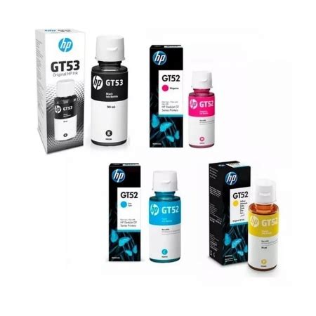 Refis De Tinta Hp Kit Refil Tinta Hp Gt51 Preto Gt52 Color Casa Das