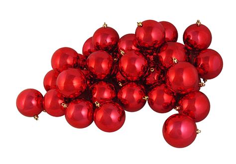 60ct Shiny Red Hot Shatterproof Christmas Ball Ornaments 25 60mm