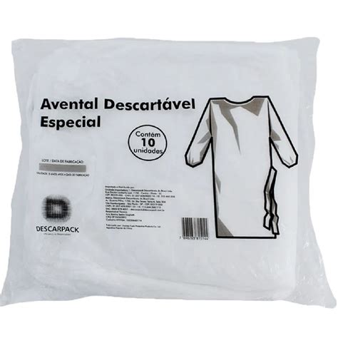 Avental Descartável Manga Longa 20g C 10 Descarpack Compre Agora