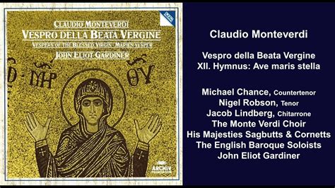 Claudio Monteverdi Vespro Della Beata Vergine Xii Hymnus Ave Maris