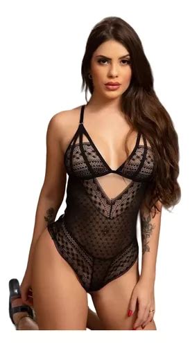 Body Sensual Renda Lingerie Sexy Sem Bojo Parcelamento Sem Juros