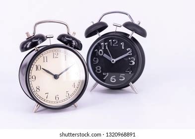 Closeup Yellow Alarm Clock Orange Alarm Stock Photo 622670696