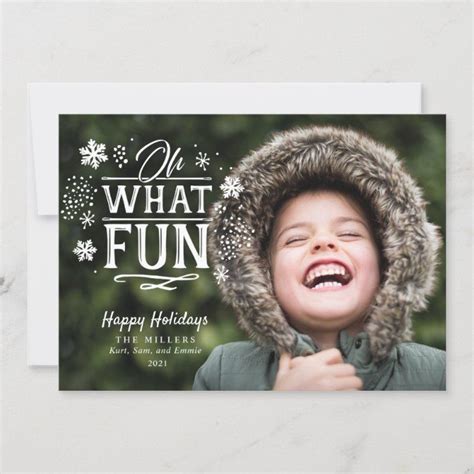 Ad: Holiday card Christmas greeting card Oh what fun typography photo ...