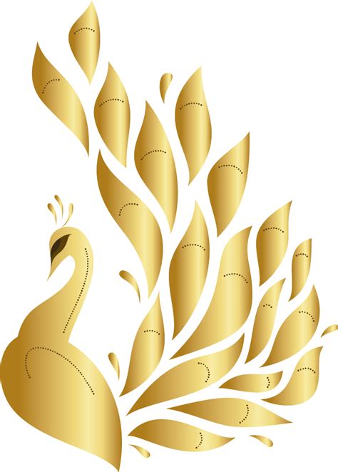 Golden Peacock Bird Sticker Tenstickers