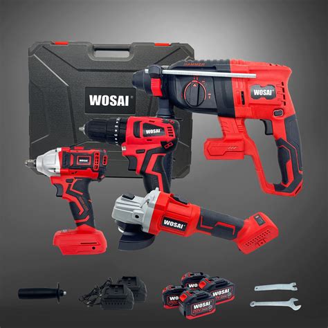 Brushless 20V Wosai Electronics Tools Box Set Hammer Drill Angle