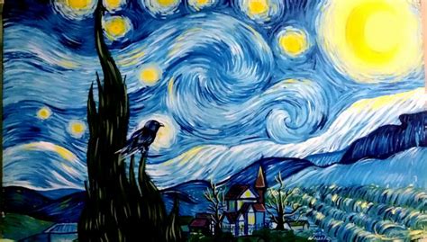 Poe Visita A Vangogh Durante Una Noche Estrellada Noche Estrellada