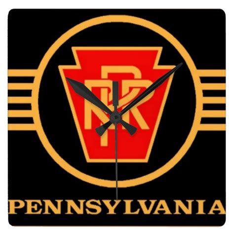 Pennsylvania Railroad Logo, Black & Gold Square Wallclock | Zazzle