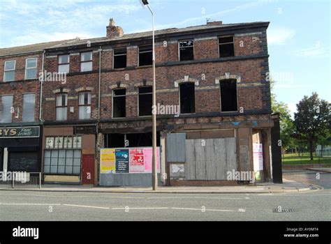 Derelict And Rundown Business Buildings In The Deprived Area Of Kensington In Liverpool