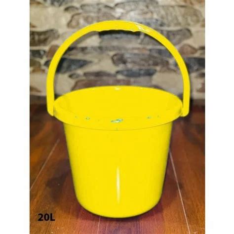 20 L Yellow Plastic Bucket For Household With Handle At Rs 160 In Indore