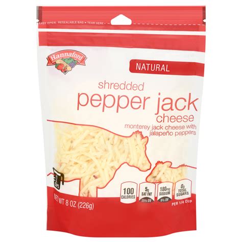 Hannaford Natural Shredded Pepper Jack Cheese 8 Oz