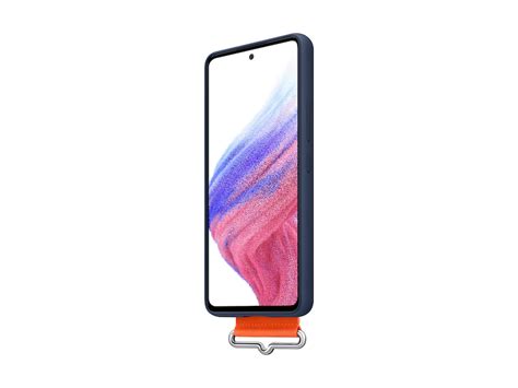 Funda De Silicona 5g Para Galaxy A53 Con Correa Accesorios Para Móvil Azul Marino Ef