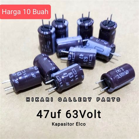 Pcs Kapasitor Elco Uf Volt Buah Elko Uf V Capacitor