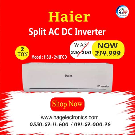 Haier Inverter Split Ac Hsu Hfcd Heat Cool Ton Haq Electronics