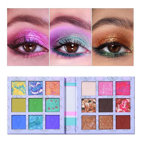 Amazon Tintark Eyes Cream Eyeshadow Palette Makeup Blue Pink Nude Brown Glitter Shimmer