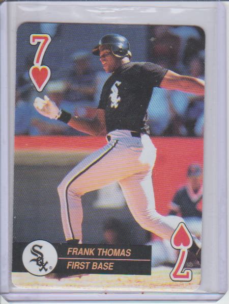 1992 U S Playing Card Co Baseball Aces 7 Of Hearts Frank Thomas White