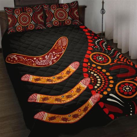 AIO Pride Aboriginal Quilt Bed Set Aboriginal Boomerangs With Dot