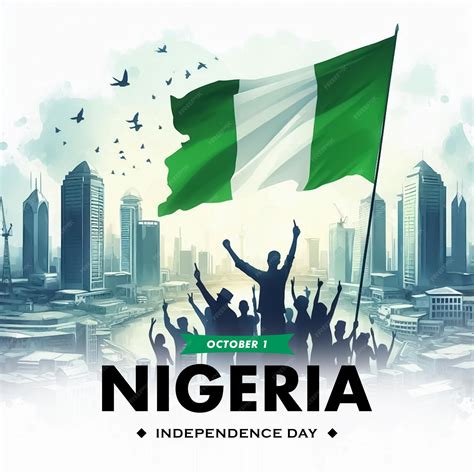 Nigeria independence day social media feed template design with nigeria
