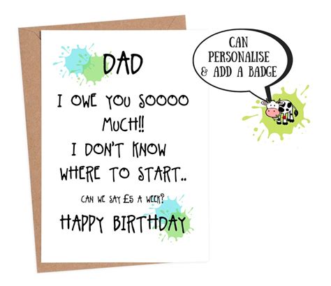 Dad Funny Birthday Card Funny Birthday Card Dad Funny Birthday Card