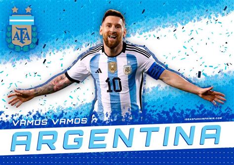 Poster Vamos Vamos Argentina Lionel Messi Escudo Afa Messi