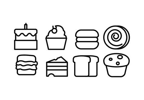 Bread And Bakery Icons Vector Art At Vecteezy