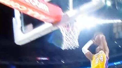 Lakers Highlights Kobe Bryant Throws Down Two Hand Fastbreak Dunk