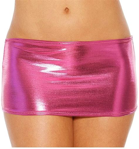 Buy Fine Stitching Womens Spandex Faux Leather Shiny Metallic Micro