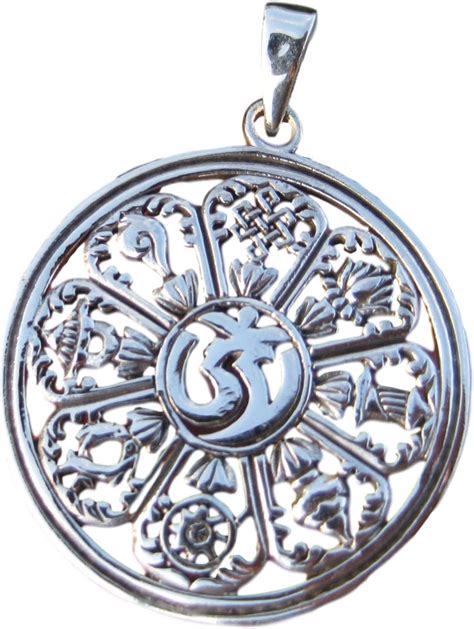 Himalayan Treasures 925 Silver Ohm 9 Symbol Pentagram